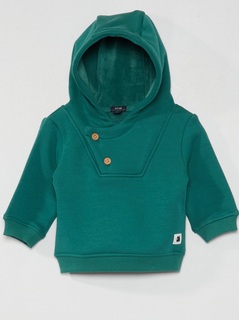 Sweatshirt com capuz VERDE - Kiabi