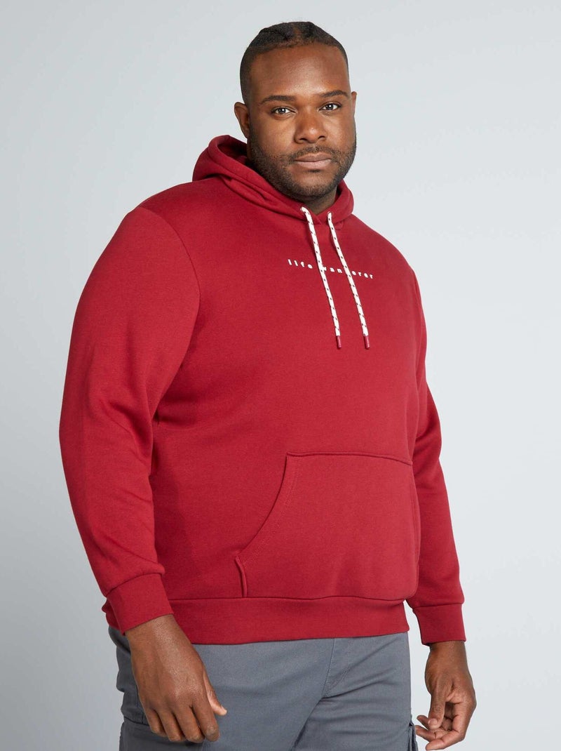 Sweatshirt com capuz VERMELHO - Kiabi