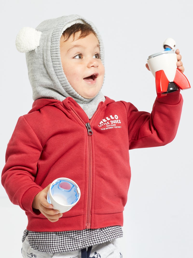 Sweatshirt com capuz VERMELHO - Kiabi