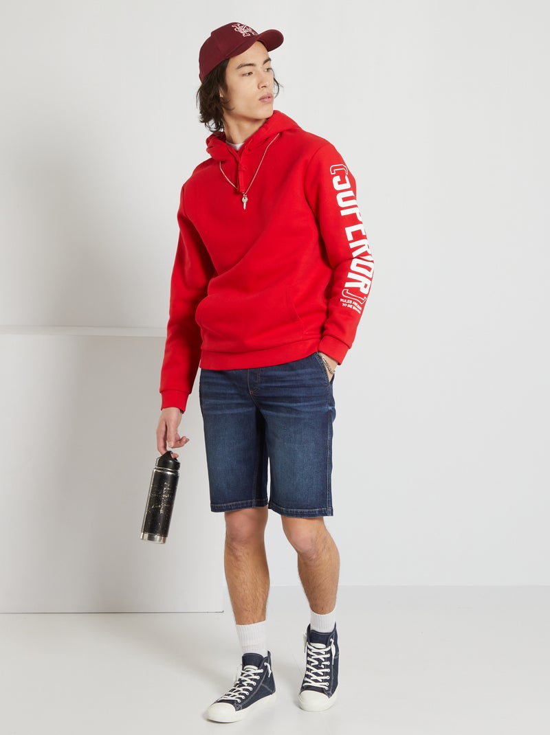 Sweatshirt com capuz VERMELHO - Kiabi