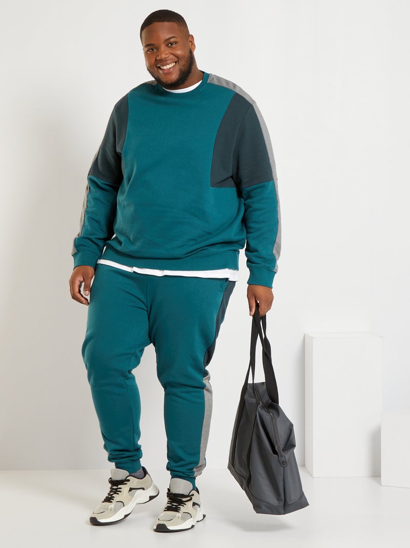 Sweatshirt com color-block Verde Profundo - Kiabi