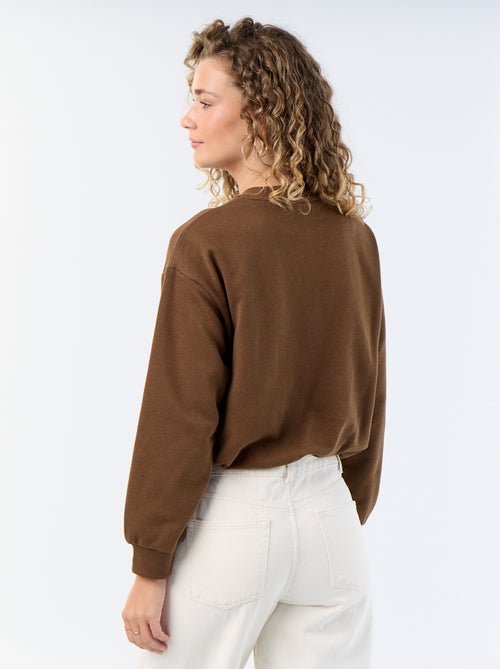Sweatshirt com corte arredondado em felpa - Kiabi