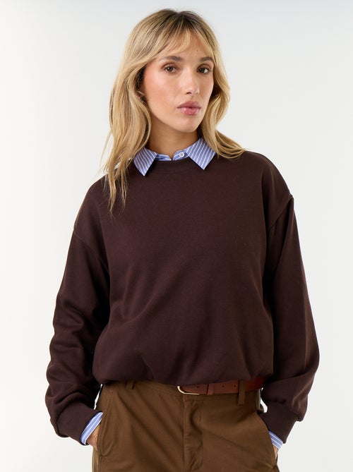 Sweatshirt com corte arredondado em felpa - Kiabi