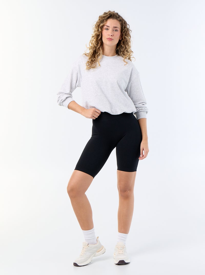 Sweatshirt com corte arredondado em felpa Cinza - Kiabi