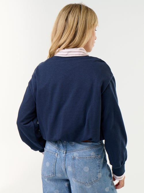 Sweatshirt com corte arredondado em felpa francesa - Kiabi Sweatshirt com corte arredondado em felpa francesa - Kiabi