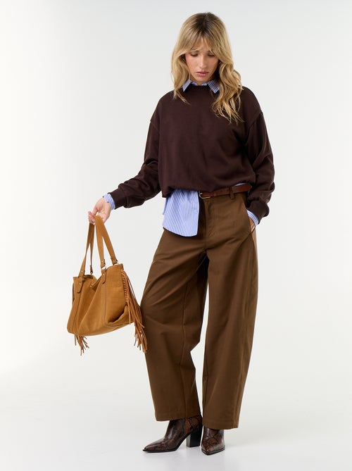 Sweatshirt com corte arredondado em felpa francesa - Kiabi Sweatshirt com corte arredondado em felpa francesa - Kiabi