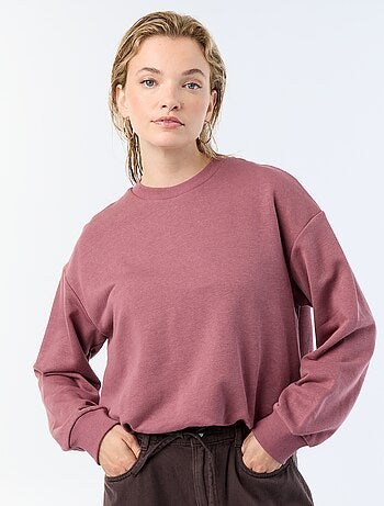 Sweatshirt com corte arredondado em felpa francesa