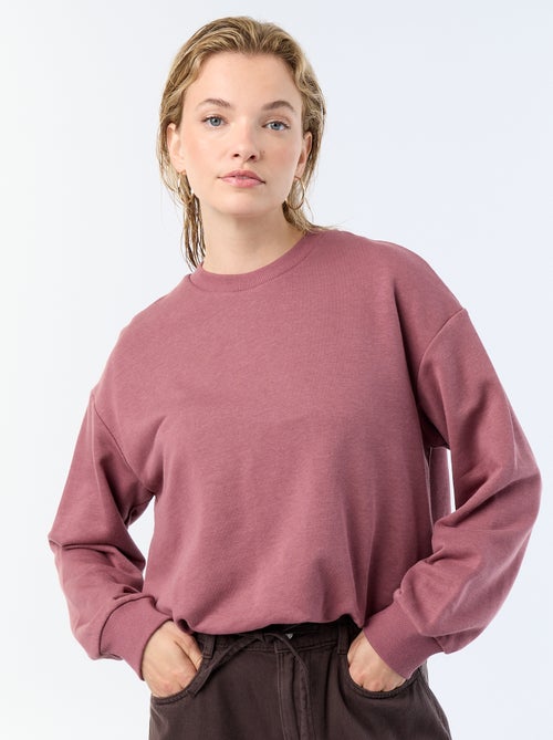 Sweatshirt com corte arredondado em felpa - Kiabi