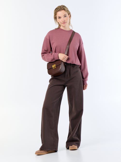 Sweatshirt com corte arredondado em felpa - Kiabi