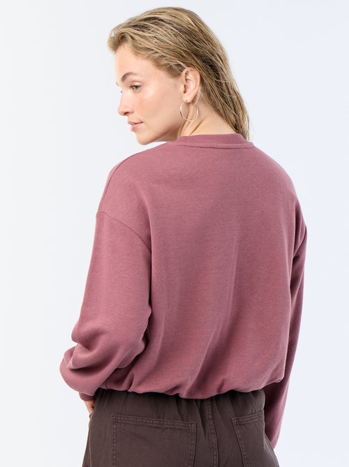 Sweatshirt com corte arredondado em felpa - Kiabi