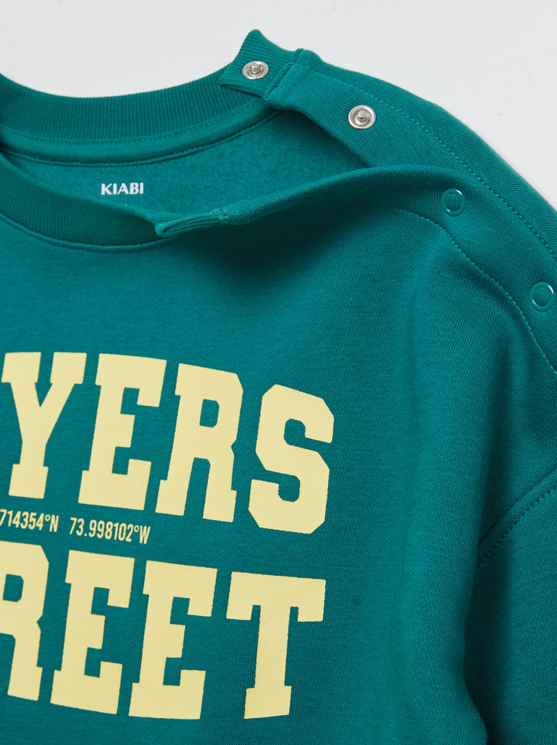 Sweatshirt com decote redondo - So Easy VERDE - Kiabi