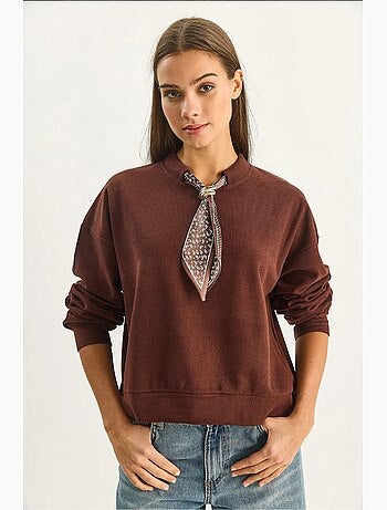 Sweatshirt com detalhes de acessório e gola redonda lucci
