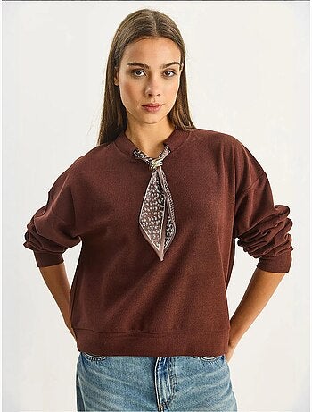 Sweatshirt com detalhes de acessório e gola redonda lucci