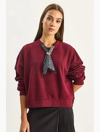 Sweatshirt com detalhes de acessório e gola redonda lucci