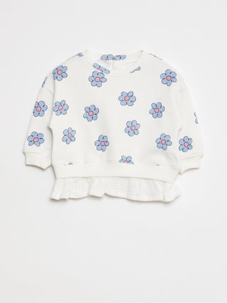 Sweatshirt com efeito 2 em 1 na base