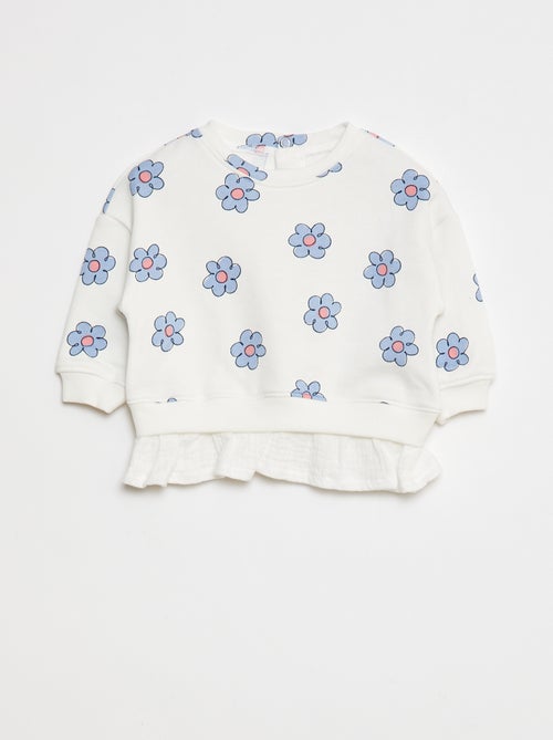 Sweatshirt com efeito 2 em 1 na base - Kiabi