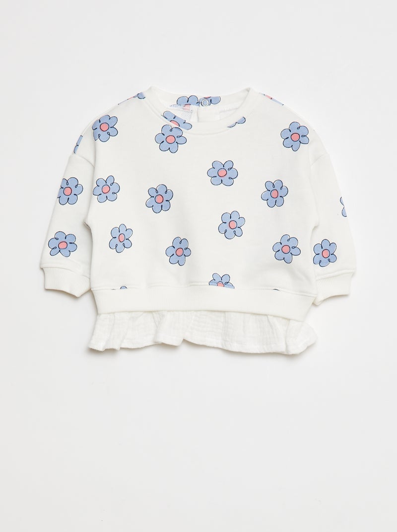 Sweatshirt com efeito 2 em 1 na base Branco - Kiabi