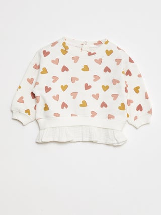 Sweatshirt com efeito 2 em 1 na base