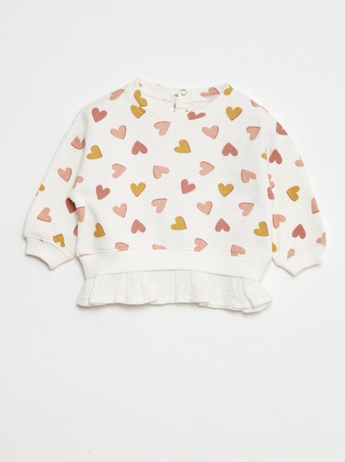 Sweatshirt com efeito 2 em 1 na base - Kiabi