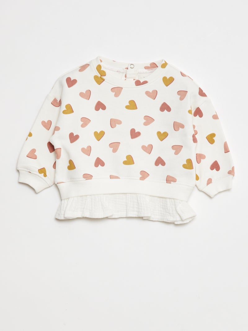 Sweatshirt com efeito 2 em 1 na base Branco - Kiabi