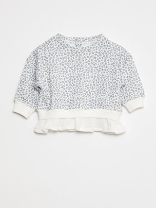 Sweatshirt com efeito 2 em 1 na base