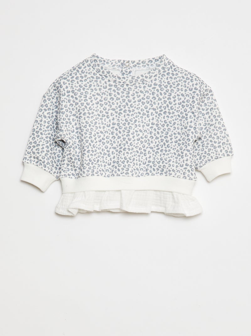 Sweatshirt com efeito 2 em 1 na base Branco - Kiabi