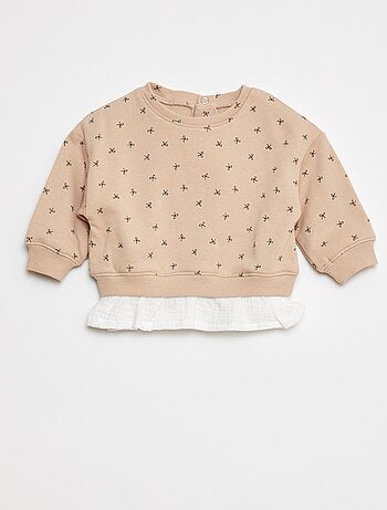 Sweatshirt com efeito 2 em 1 na base