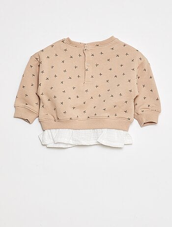 Sweatshirt com efeito 2 em 1 na base