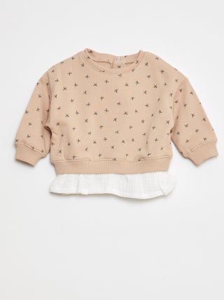 Sweatshirt com efeito 2 em 1 na base