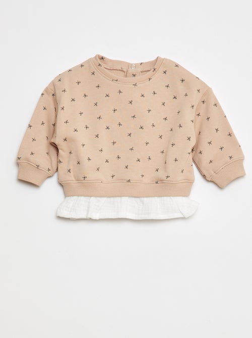 Sweatshirt com efeito 2 em 1 na base - Kiabi