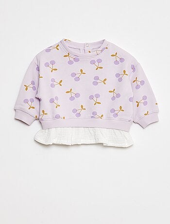 Sweatshirt com efeito 2 em 1 na base