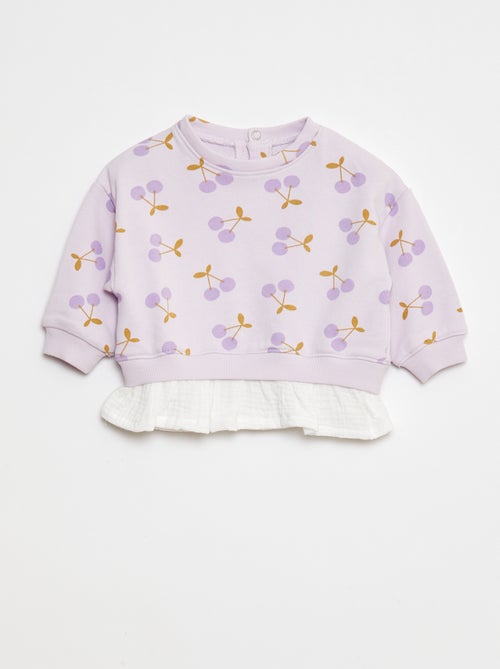 Sweatshirt com efeito 2 em 1 na base - Kiabi