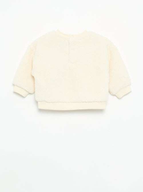 Sweatshirt com efeito carneirinho e bordados - Kiabi Sweatshirt com efeito carneirinho e bordados - Kiabi