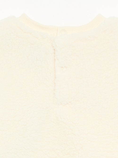 Sweatshirt com efeito carneirinho e bordados - Kiabi Sweatshirt com efeito carneirinho e bordados - Kiabi