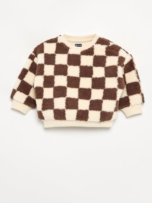 Sweatshirt com efeito de pelo de carneiro - Kiabi Sweatshirt com efeito de pelo de carneiro - Kiabi