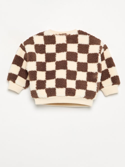 Sweatshirt com efeito de pelo de carneiro - Kiabi Sweatshirt com efeito de pelo de carneiro - Kiabi