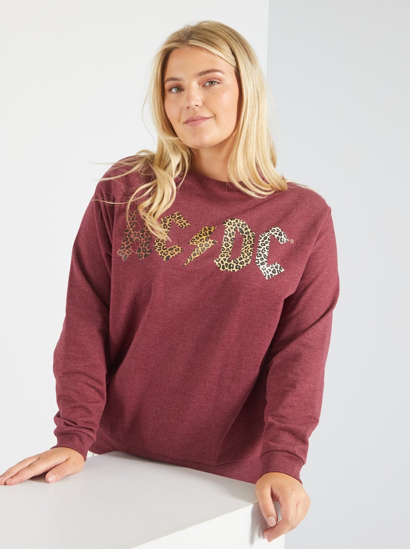 Sweatshirt com estampado 'AC/DC' ROXO - Kiabi