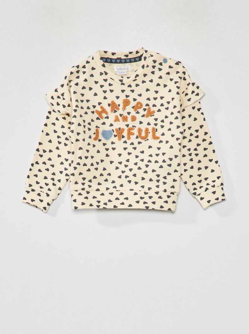 Sweatshirt com estampado BEGE - Kiabi