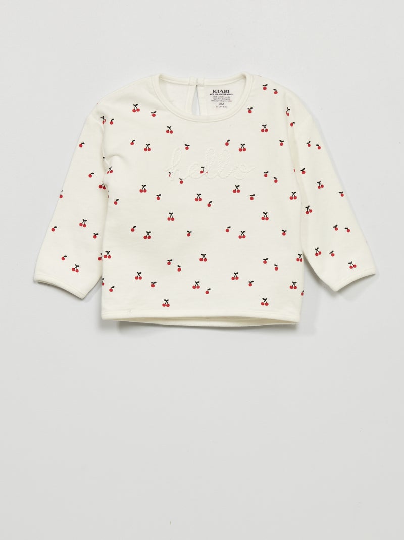 Sweatshirt com estampado BRANCO - Kiabi
