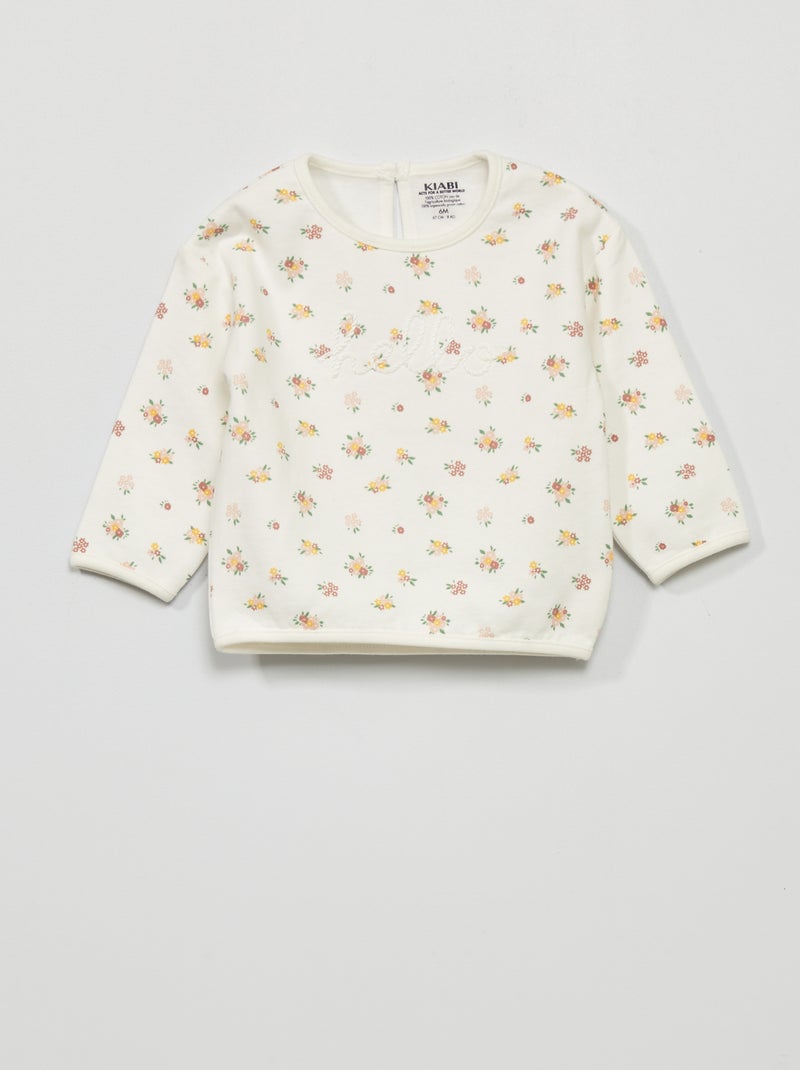 Sweatshirt com estampado BRANCO - Kiabi