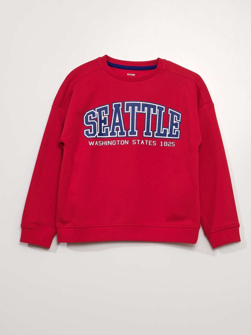 Sweatshirt com estampado cidade americana VERMELHO - Kiabi