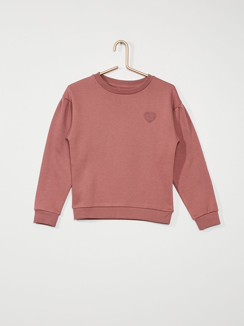 Sweatshirt com estampado 'coração' ROSA - Kiabi