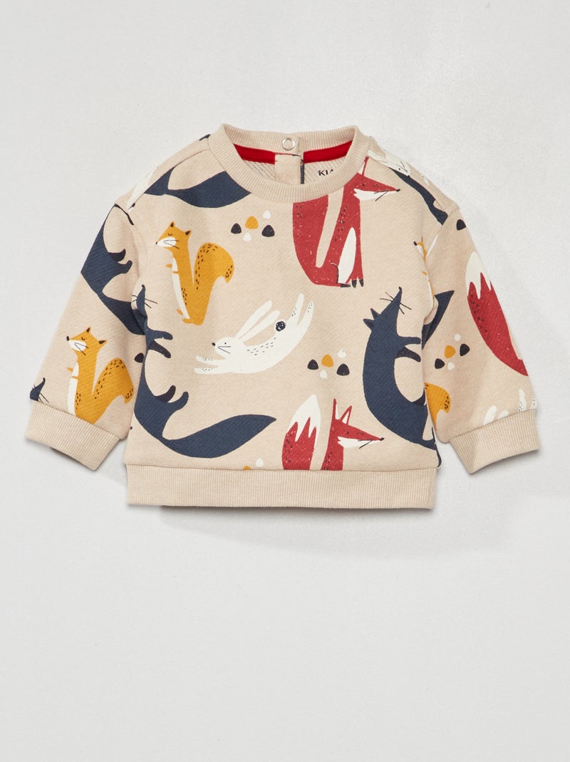 Sweatshirt com estampado de fantasia BEGE - Kiabi
