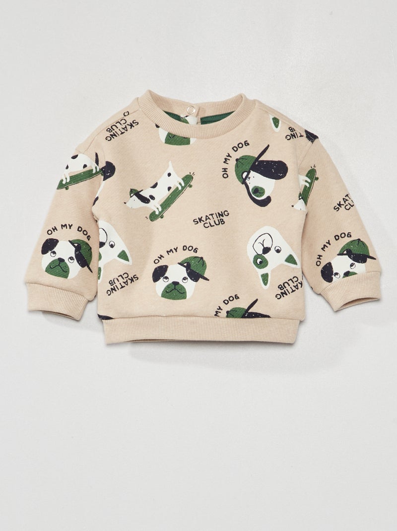 Sweatshirt com estampado de fantasia BEGE - Kiabi