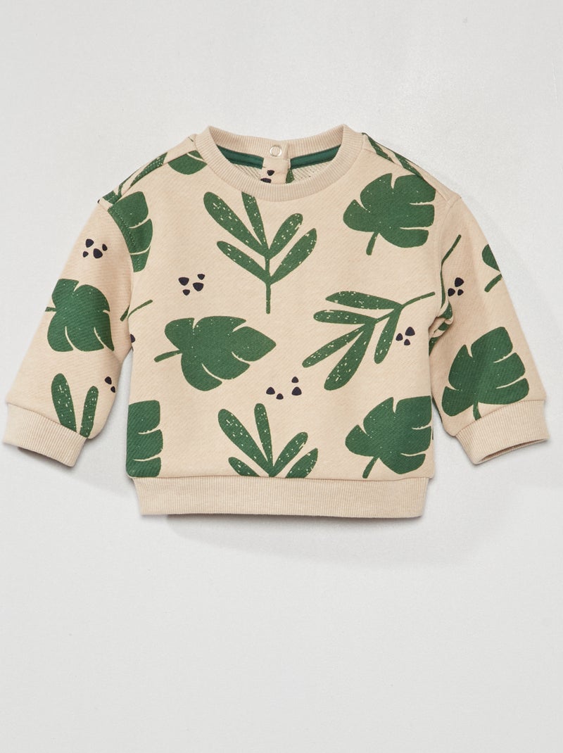 Sweatshirt com estampado de fantasia BEGE - Kiabi