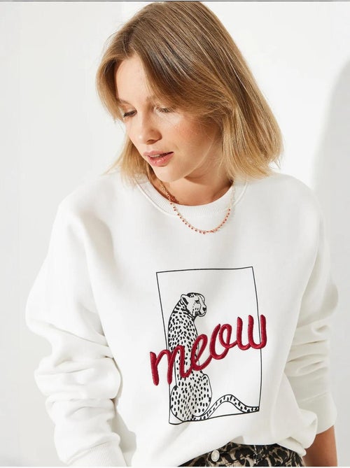 Sweatshirt com estampado de leopardo lucci - Kiabi Sweatshirt com estampado de leopardo lucci - Kiabi