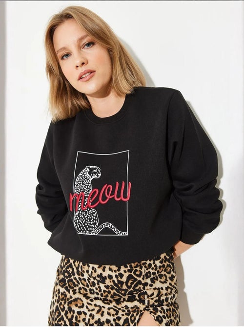 Sweatshirt com estampado de leopardo lucci - Kiabi Sweatshirt com estampado de leopardo lucci - Kiabi