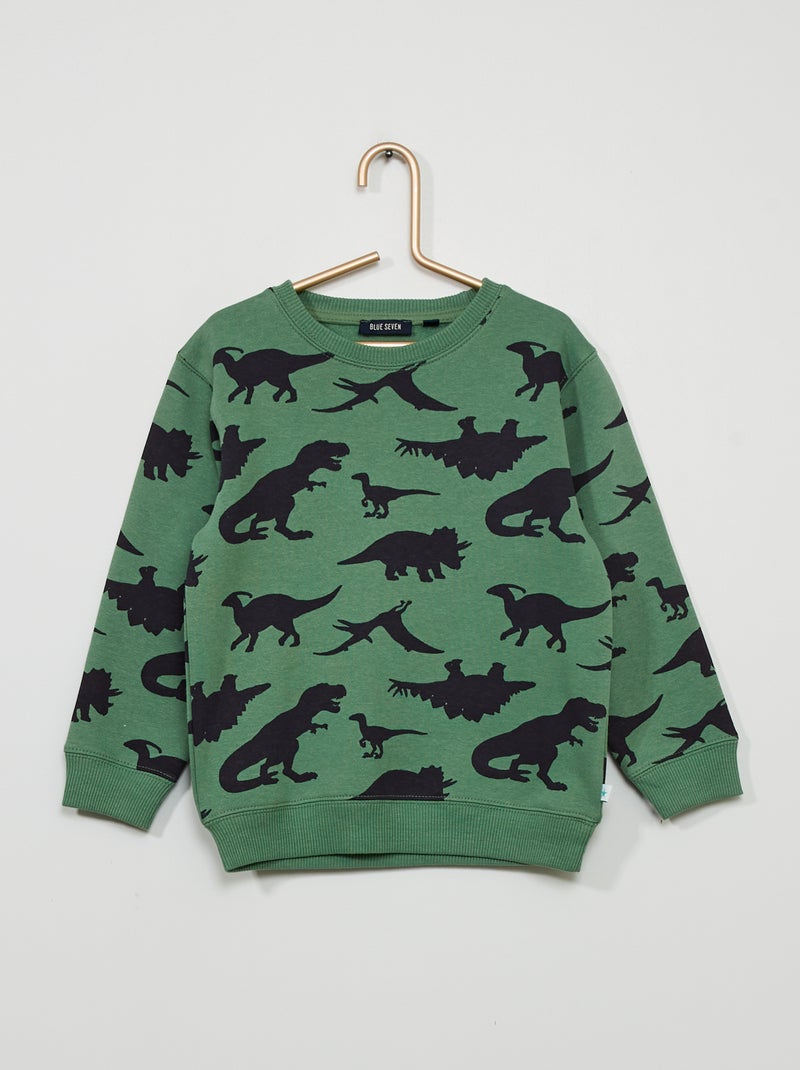Sweatshirt com estampado 'dinossauros' Caqui - Kiabi