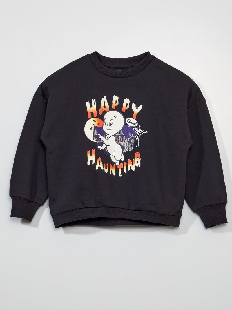 Sweatshirt com estampado 'Fantasminha' Halloween PRETO - Kiabi