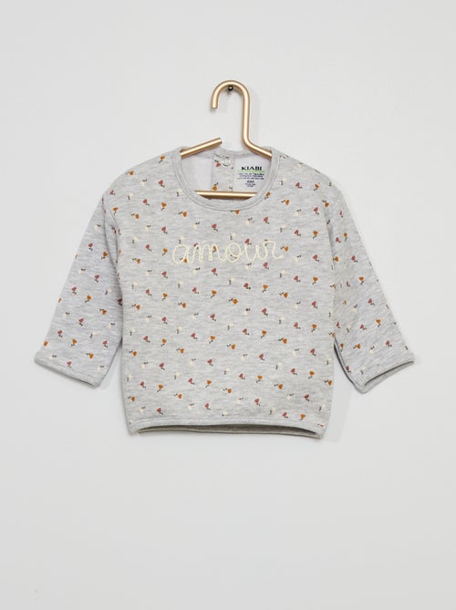 Sweatshirt com estampado 'flores' - Kiabi